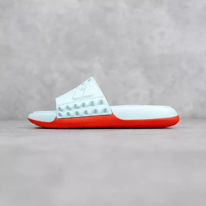 Sandal CHRISTIAN LOUBOUTIN TAKE IT EASY ICEBURG BLUE FLAT RUBBER SLIDE 100% ORIGINAL