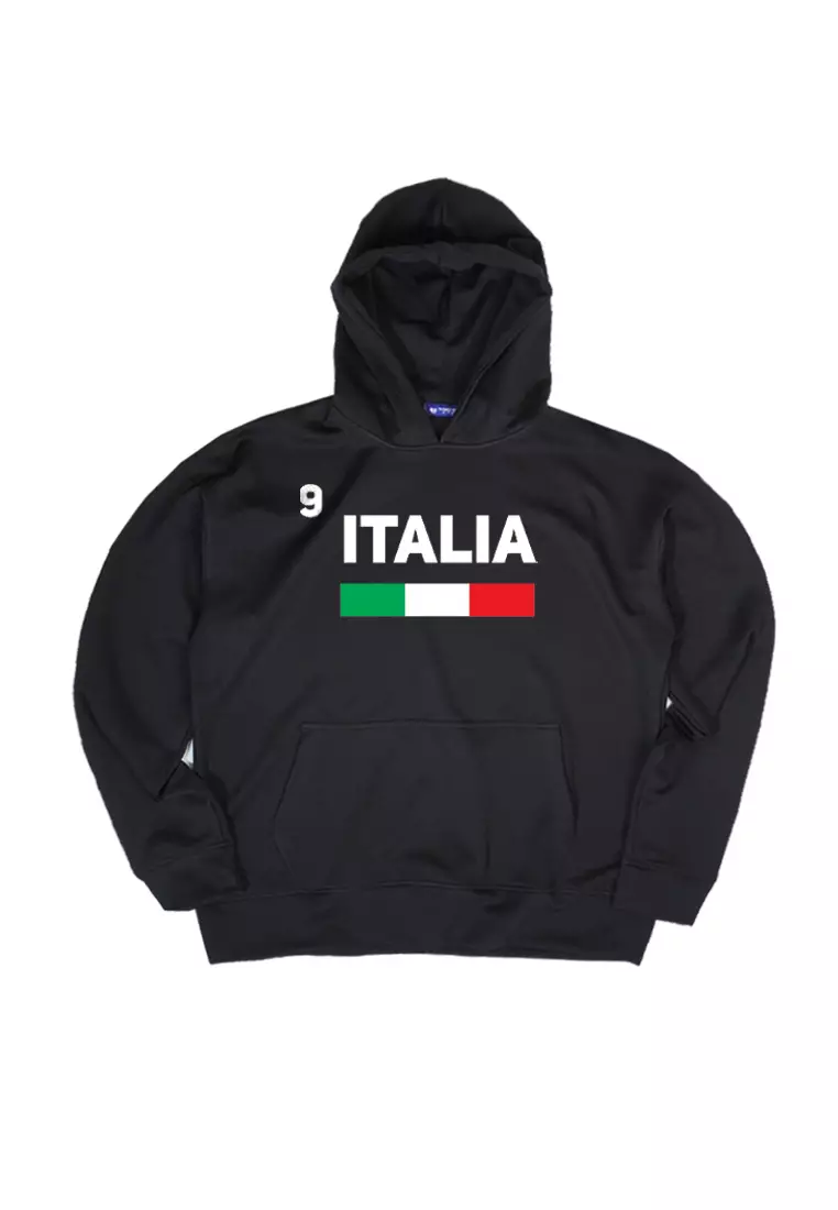MOA61 Hoodies Premium ScubaLux Anti Kusut Waterproof "ITALIA" hitam