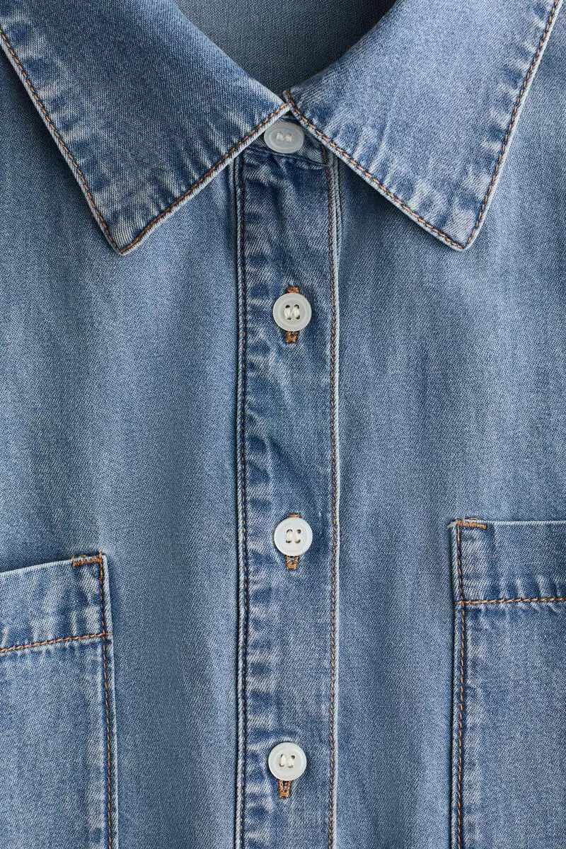 Sleeveless drawstring-detail shirt