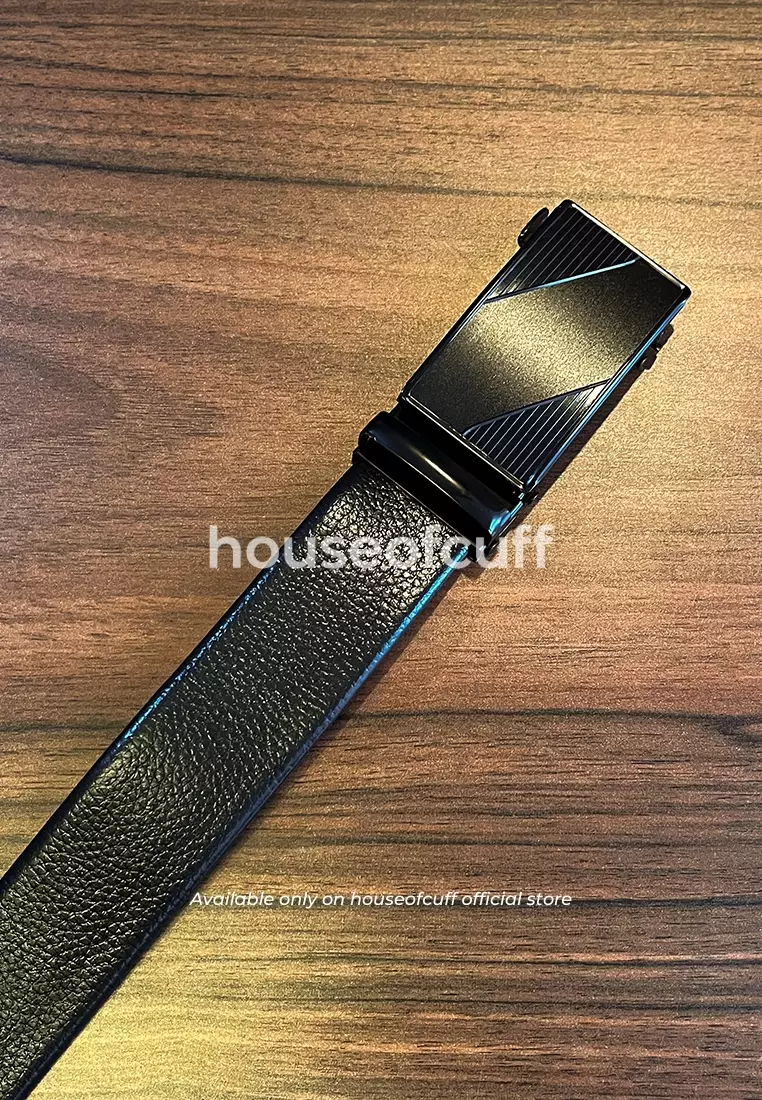 Houseofcuff ikat pinggang kulit rail hitam belt RL05