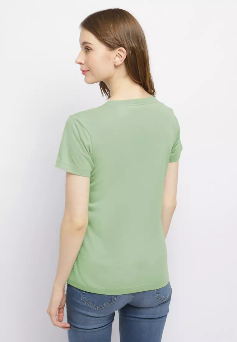 C2 Sanora Green T-Shirt Wanita
