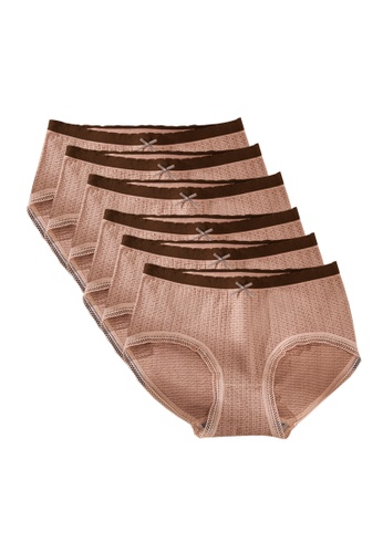 LYCKA brown LUV9020P-(6 Pack) Basic Seamless Breathable Panty-Brown FEC51USFC89256GS_1