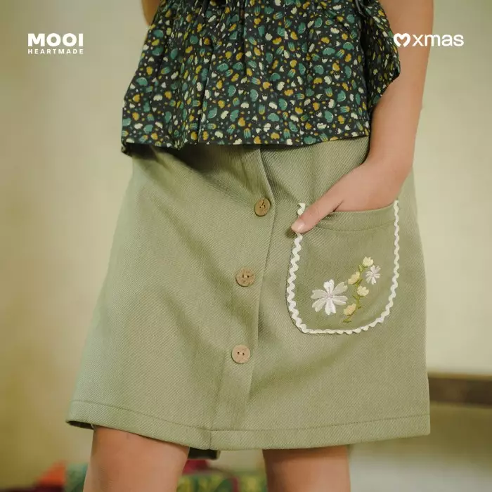 Mooi Rok Celana Skort Anak Perempuan Christmas Collection Claryn Skort Pants - Rose Pink