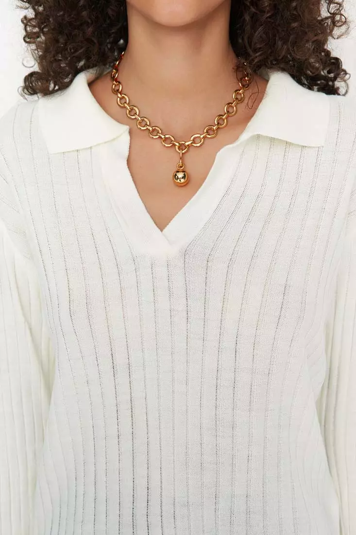 Polo Collar Knitwear Sweater