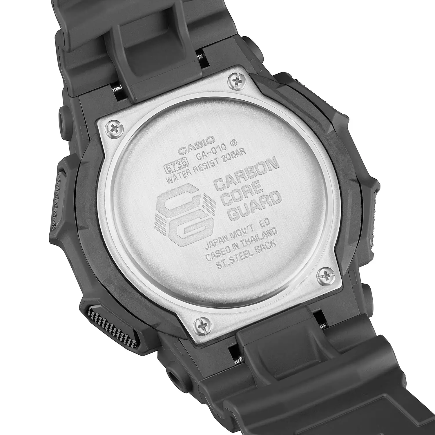 Casio G-shock GA-010-1A - Jam Tangan Analog Digital Pria - White Dial - Black Resin Band
