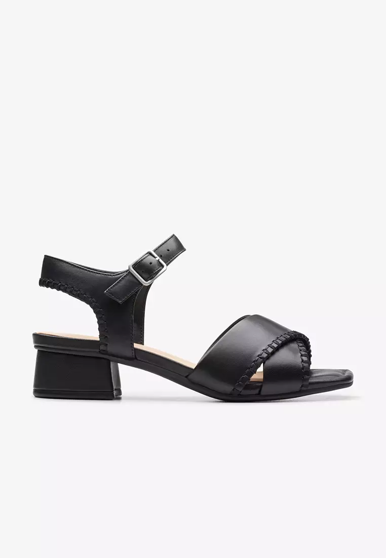 Discount on Clarks  shoes - SKU: Serina35 Cross Heeled Sandals Black