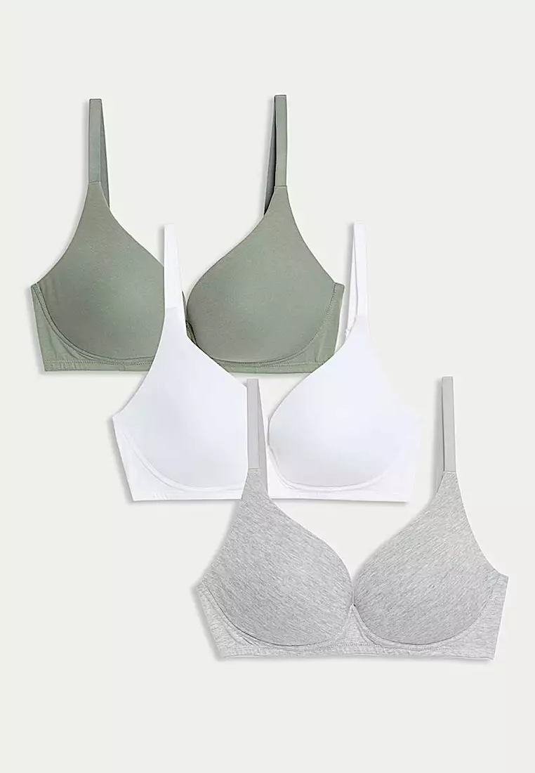 3pk Non Wired Plunge T-Shirt Bras