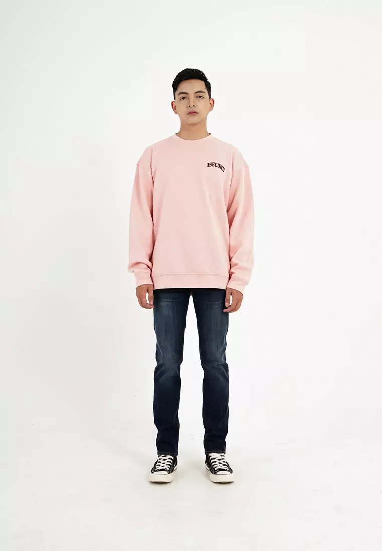 3Second Men's Jacket Sweater Crewneck Oversized Fit Sweety OL-C090924