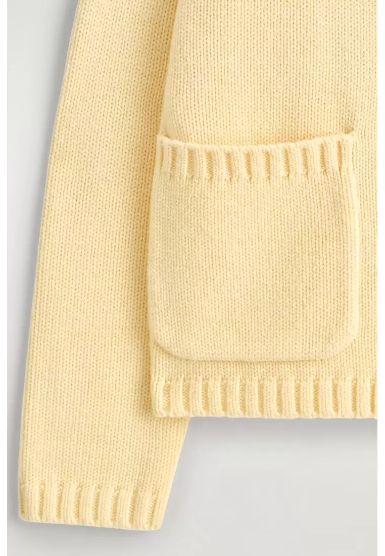 MERINO WOOL FUNNEL-NECK CARDIGAN