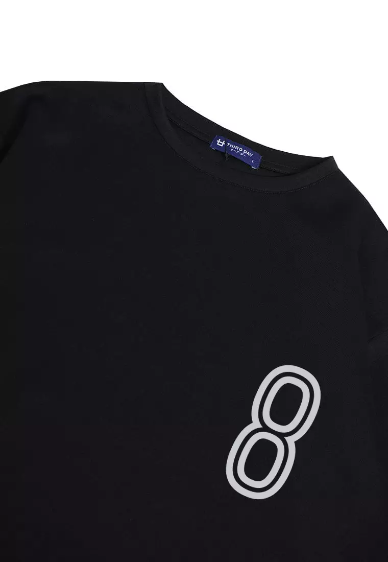 MTQ53 kaos oversize bahan tebal black scuba pria distro 8 hitam