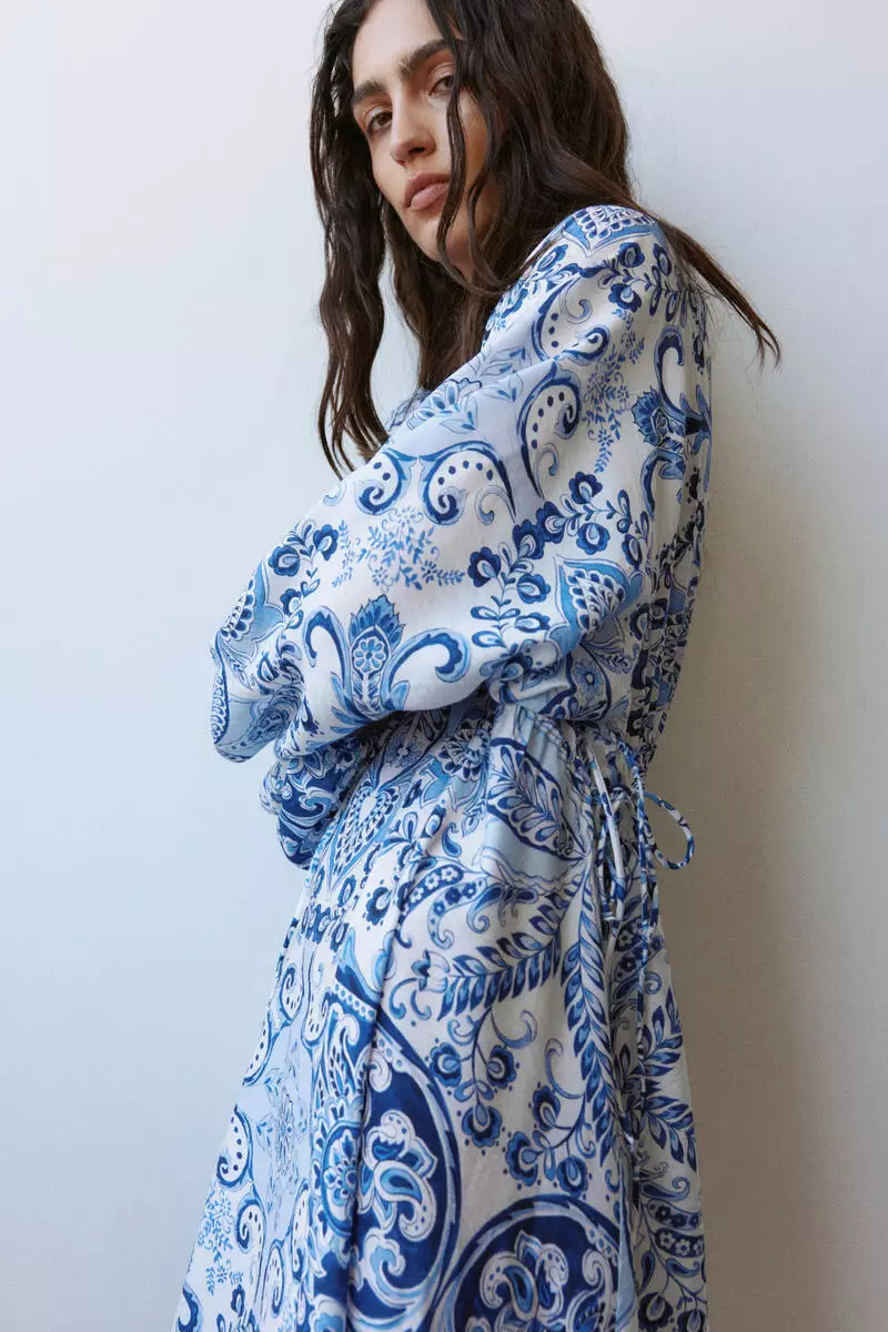 Buy H&M Balloon-sleeved tunic dress Online | ZALORA Malaysia