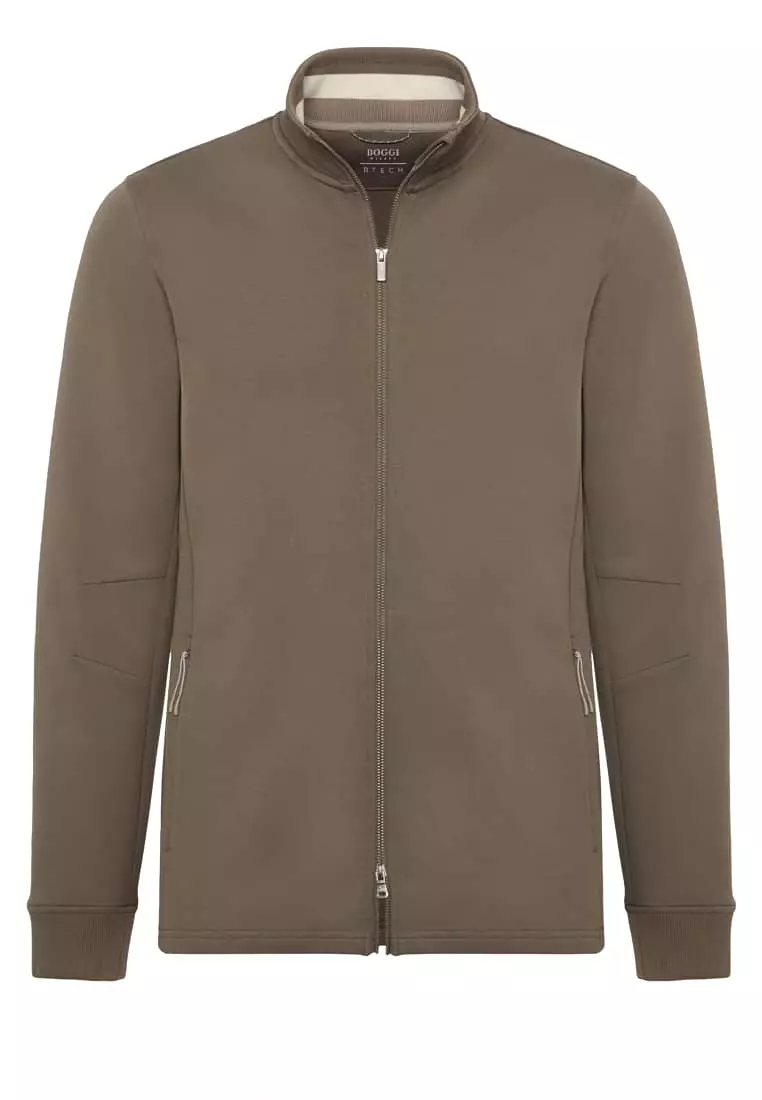 Buy BOGGI MILANO Full Zip Sweatshirt In Recycled Light Scuba 2024