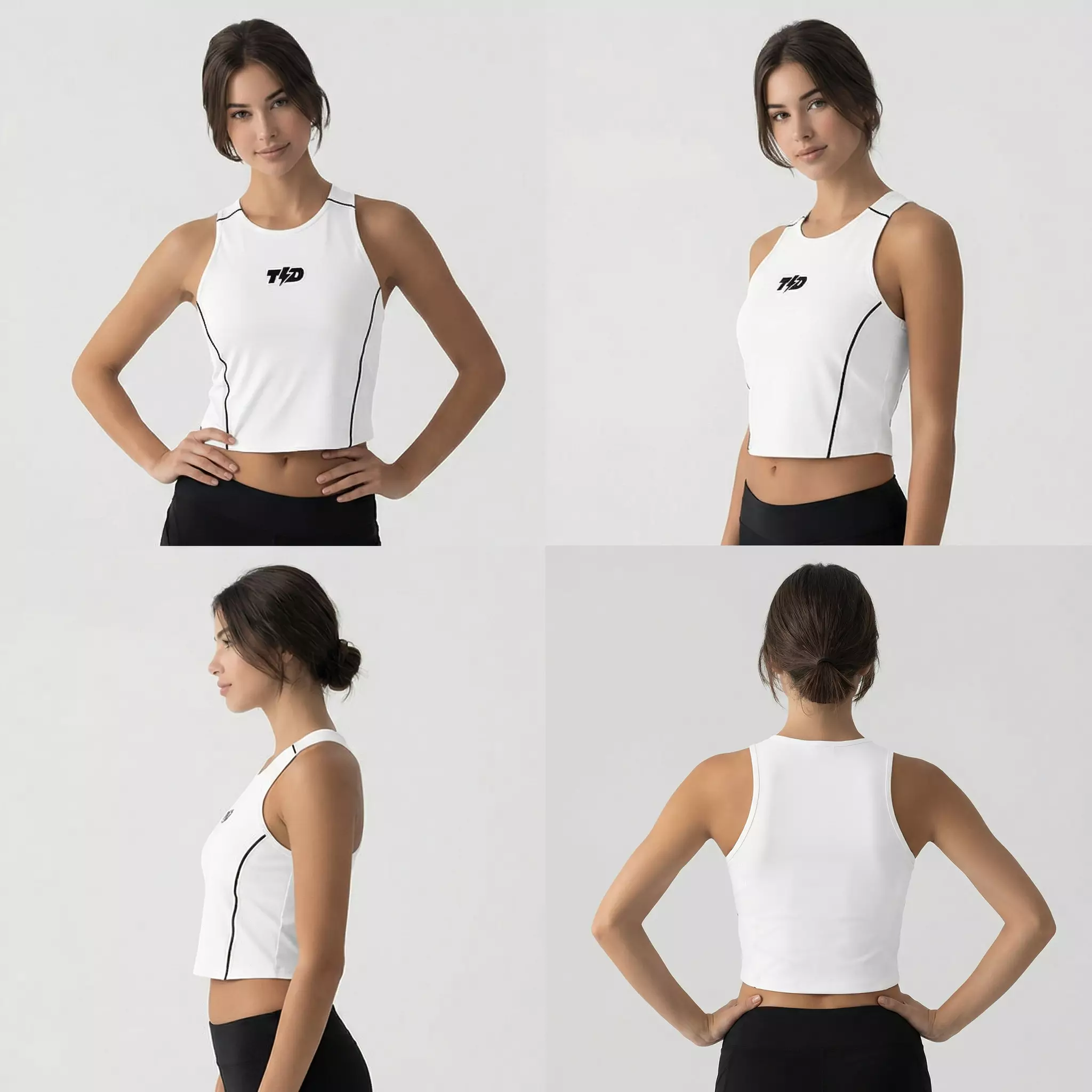 TDACTIVE Kaos Crop Tank TRACKTOP Superairdrylite ringan drifit putih LSF33