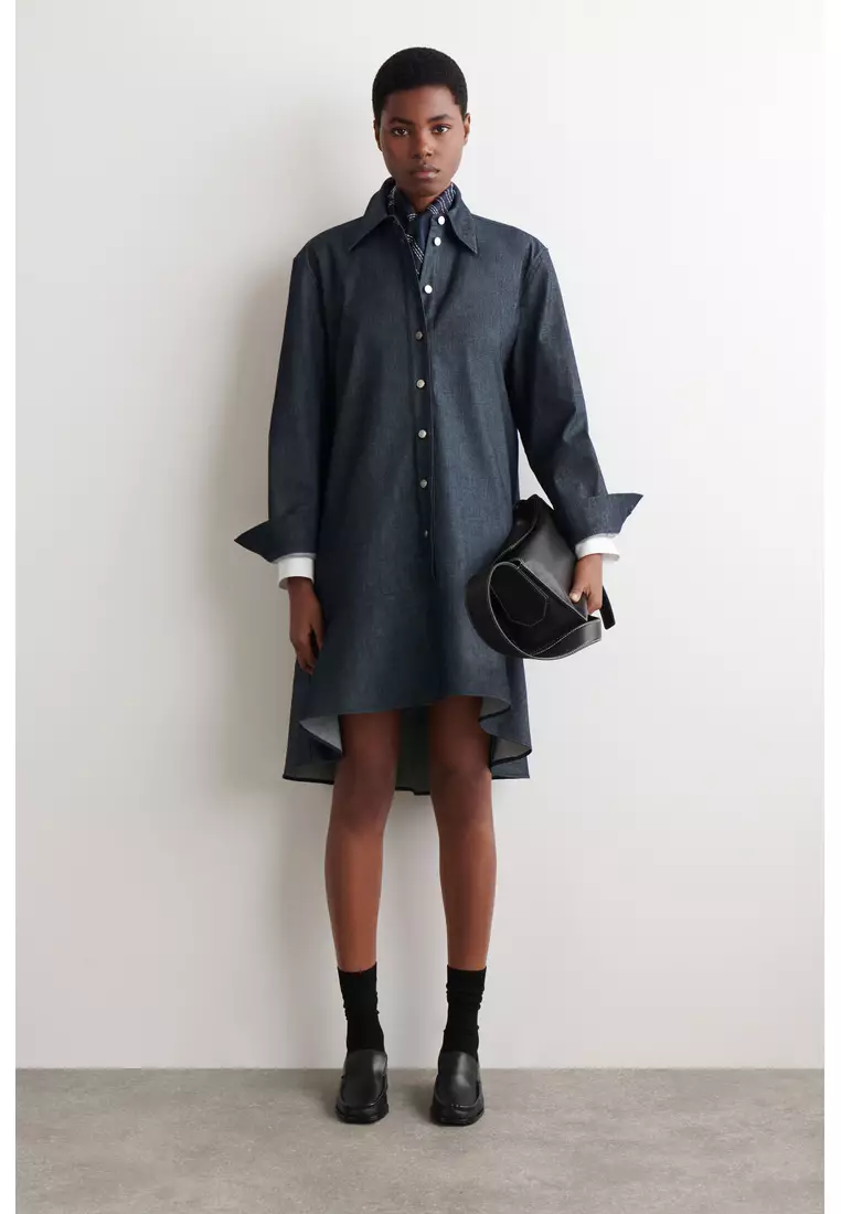 cos denim dress mini DENIM A-LINE MINI DRESS - BLUE