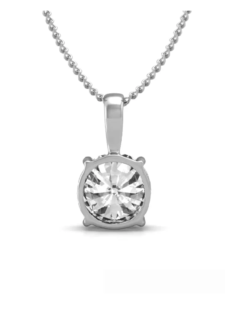 Solitaire Pendant WG - Kalung Crystal by Her Jewellery