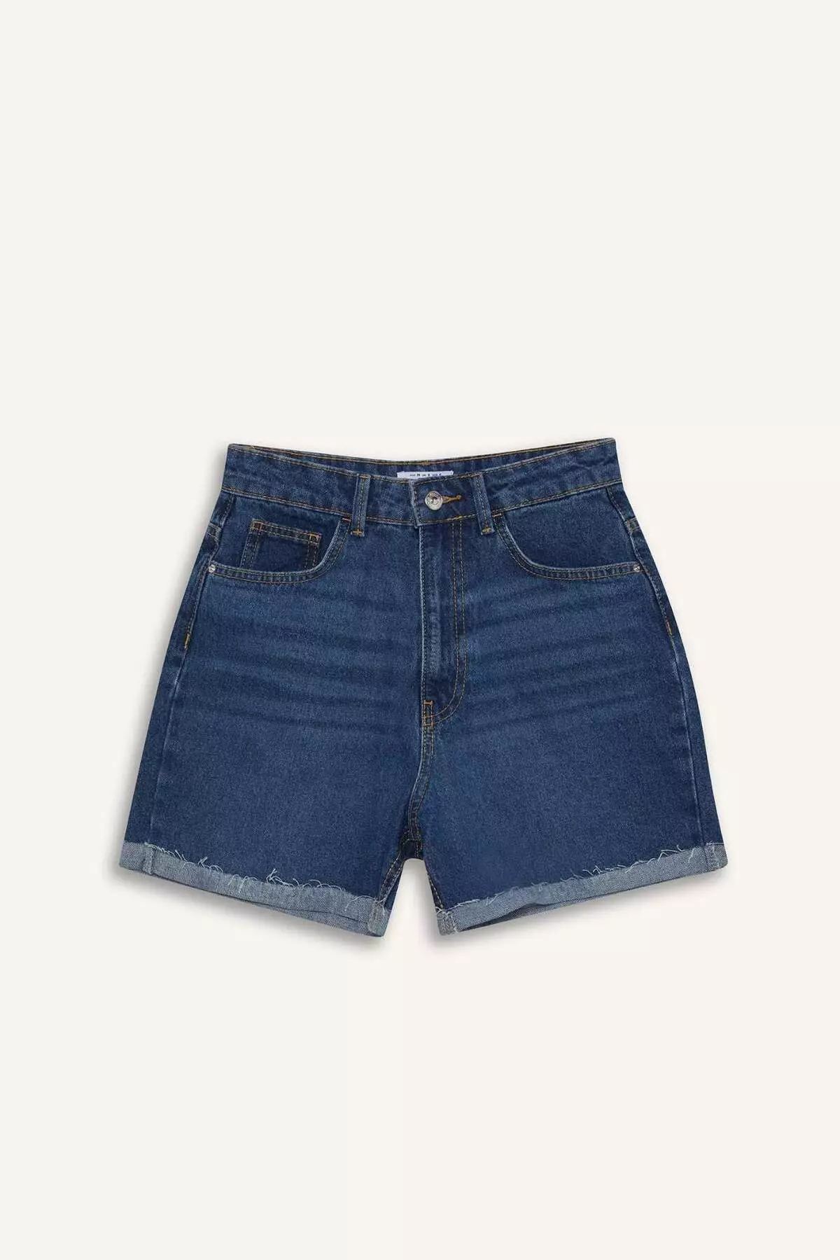 Mom Fit High Waist Folded Leg Fit Jean Shorts E0924Ax25Sm
