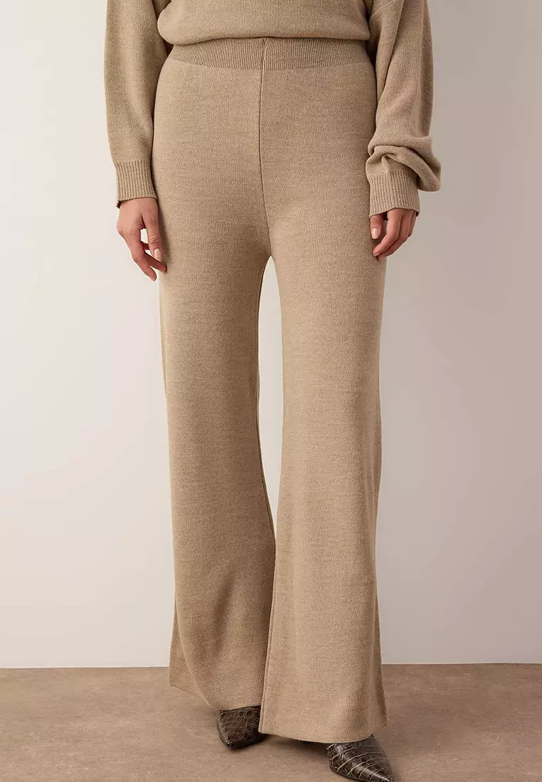 Mink Boat Neck Sweater-Pants Knitwear Bottom - Top Set Twoaw26Au43