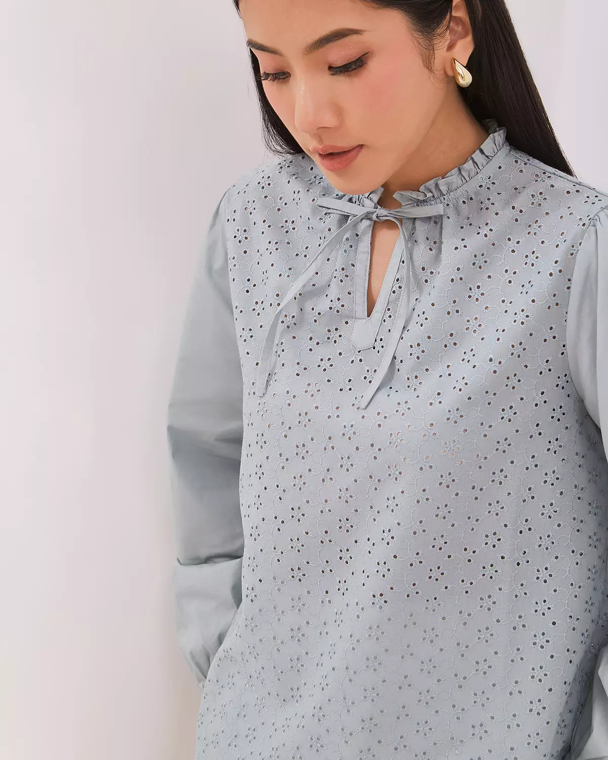 WOMEN'S GREEN LONG SLEEVED BLOUSE