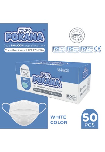 Pokana POKANA 3-ply Earloop Adult Surgical Face Masker - Box isi 50 pcs 17340ESEB0BA0FGS_1