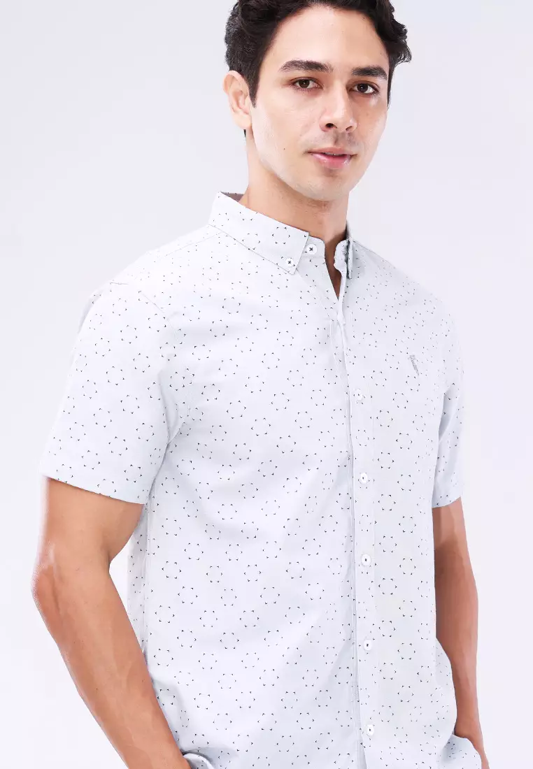 Printed Woven Polo Short Sleeve