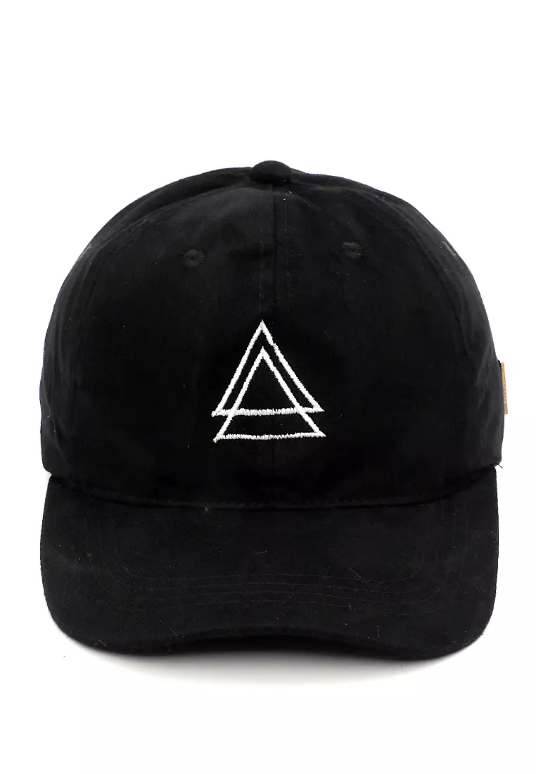 Drsh Cap Basebal Unisex Casual Motive Triangle Resizable Strap Material Rapel ORIGINAL - Black