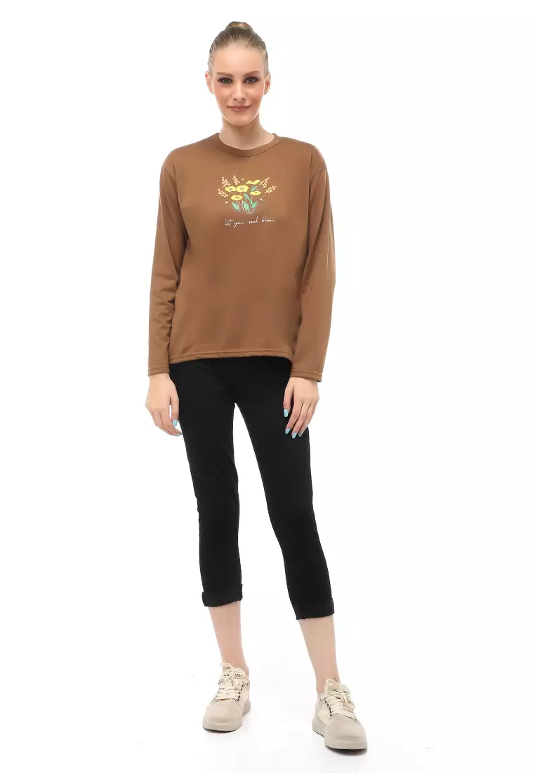 Dreama Kaos Oversized Long Sleeves Atasan Wanita Relaxed Fit - Mopan LYSB