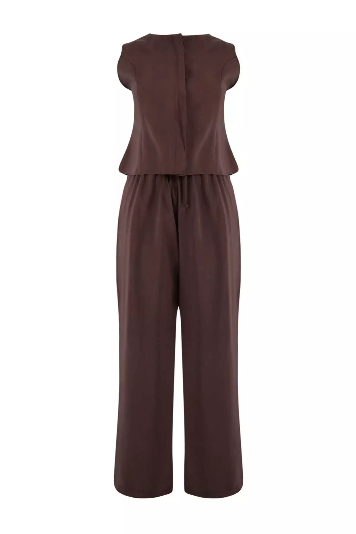 Brown Modal Look Blouse Pants Woven Bottom - Top Set Twoss26Au00086