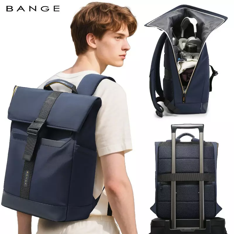 BANGE BG3126 Tas Ransel pria Laptop Kerja Backpack Pria Ringan Waterproof 15.6 Inch- Blue
