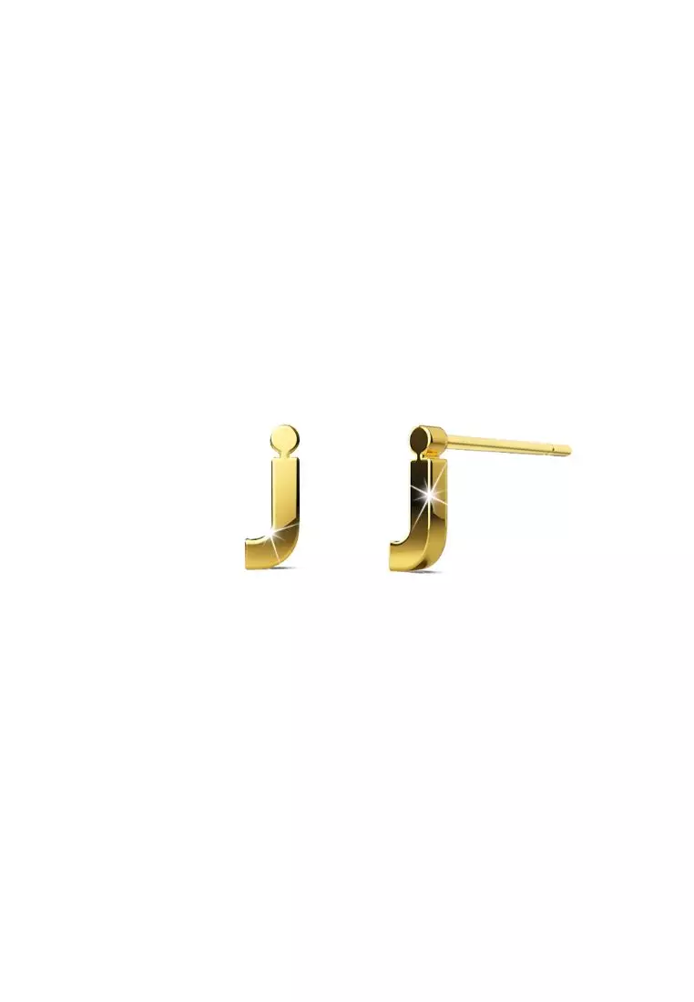 Gold letter on sale j earrings