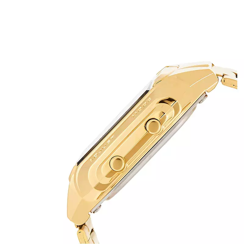 Jam Tangan Pria Casio General DB-360G-9ADF Data Bank Digital Dial Gold Ion Stainless Steel Band