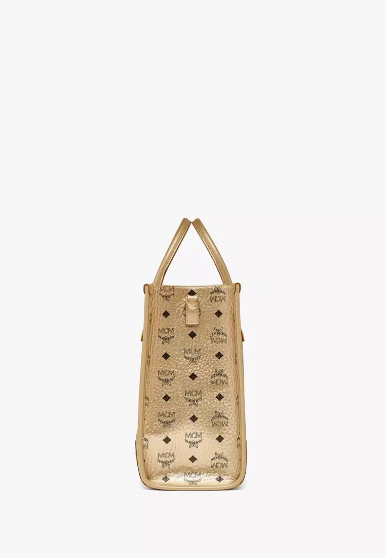 Mcm gold tote cheap bag