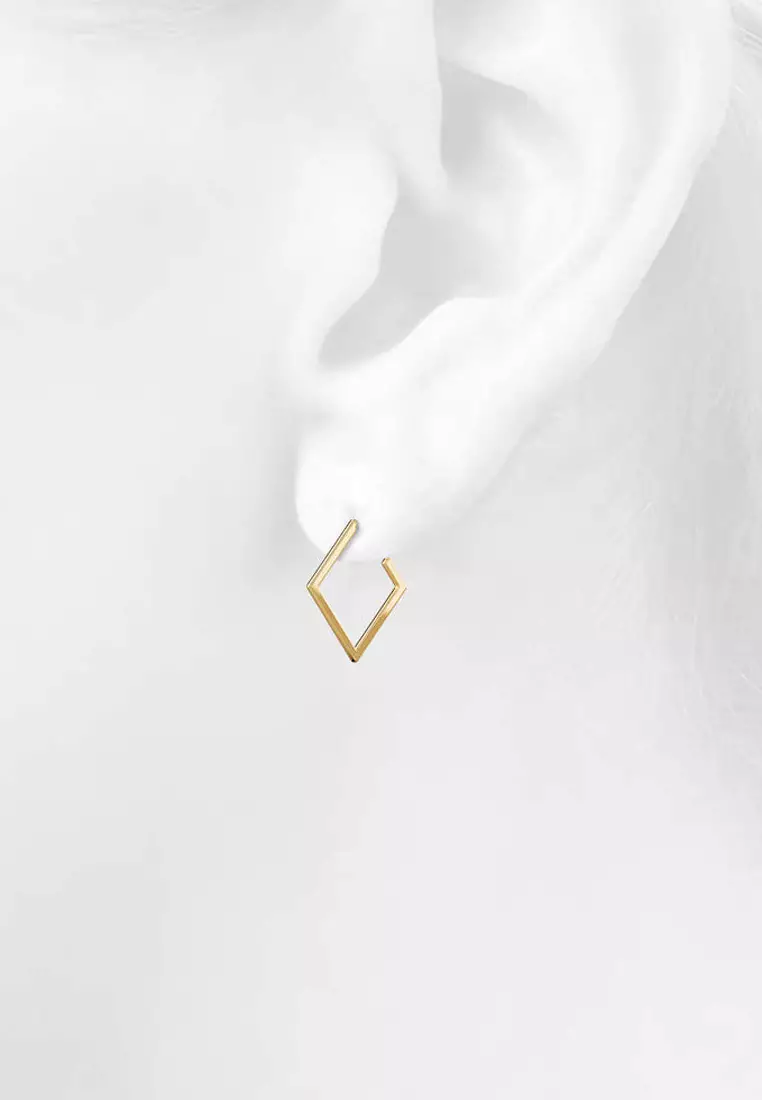 Diamond Hoop Gold Layered Earrings