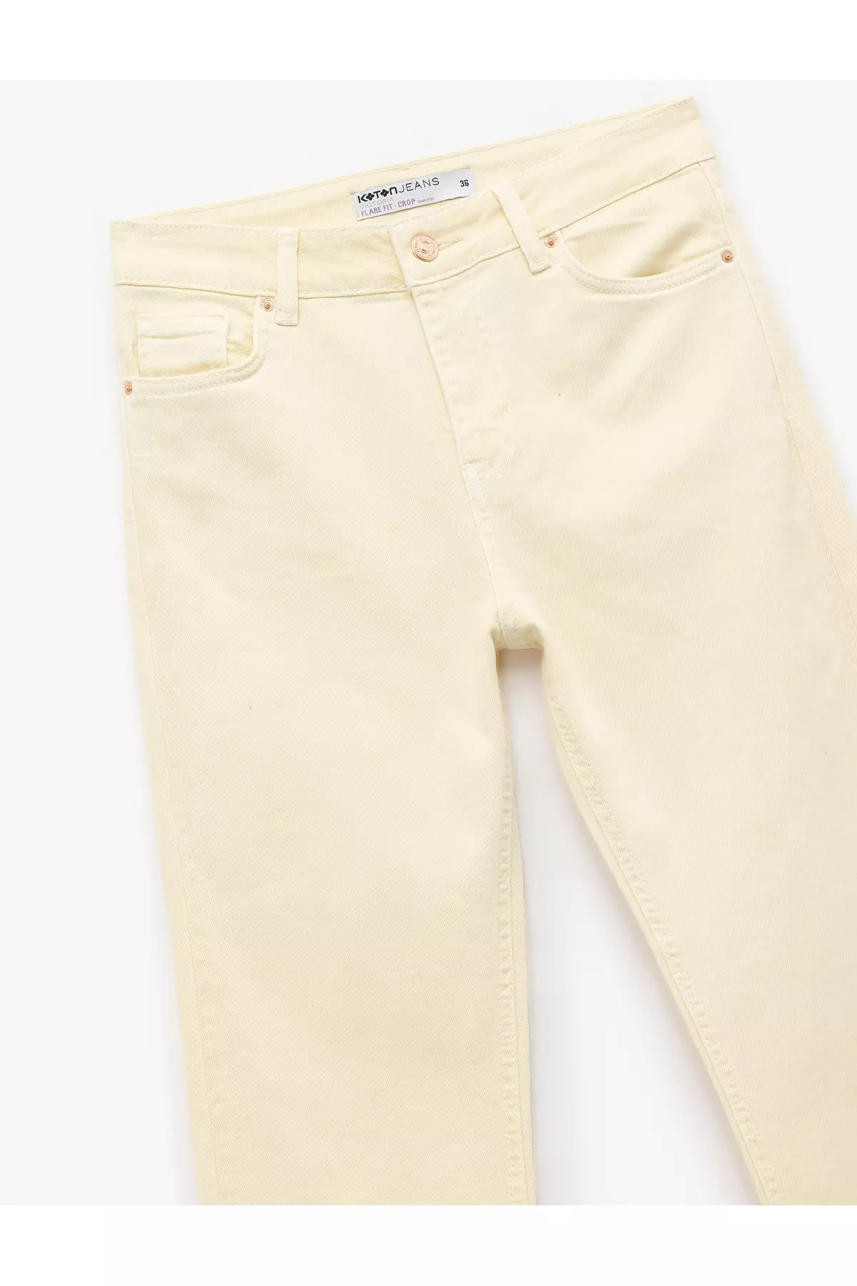 Cotton Buttoned Pocket Slim Fit High Waist Flared Jeans - Flare Jeans