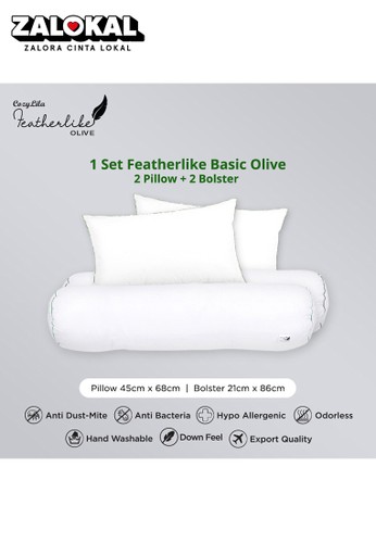 Jual Cozylila Paket 2 Bantal 2 Guling Bulu Angsa Featherlike Basic Olive Original Zalora Indonesia