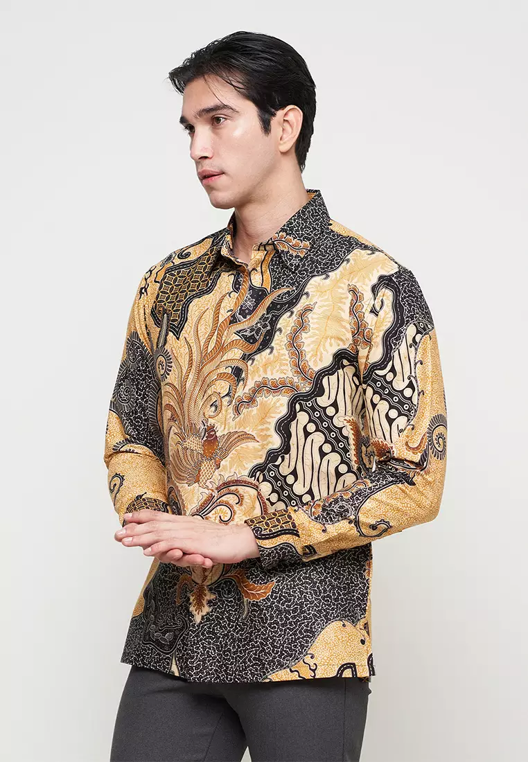 Regfit Radeva Ivory Kemeja Batik Pria Lengan Panjang