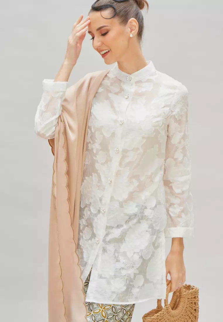 White high neck Top Premium Chiffon Top