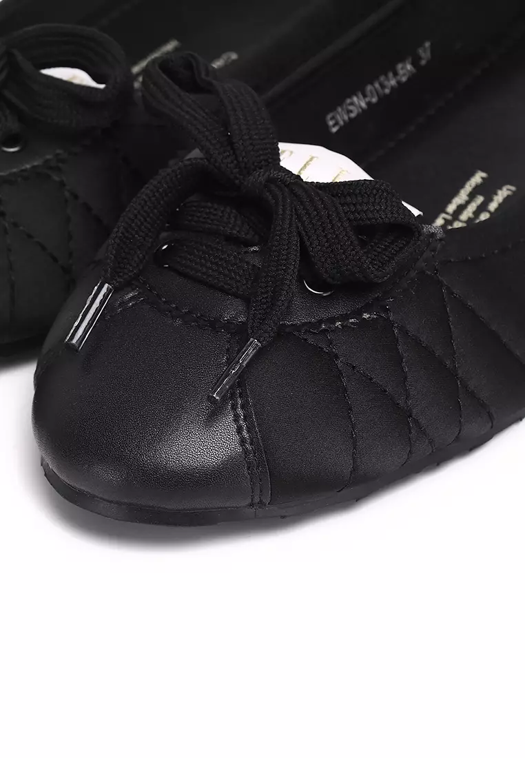 Young Comfy Fit Footbed Microfiber Leather Ballet Sneakers