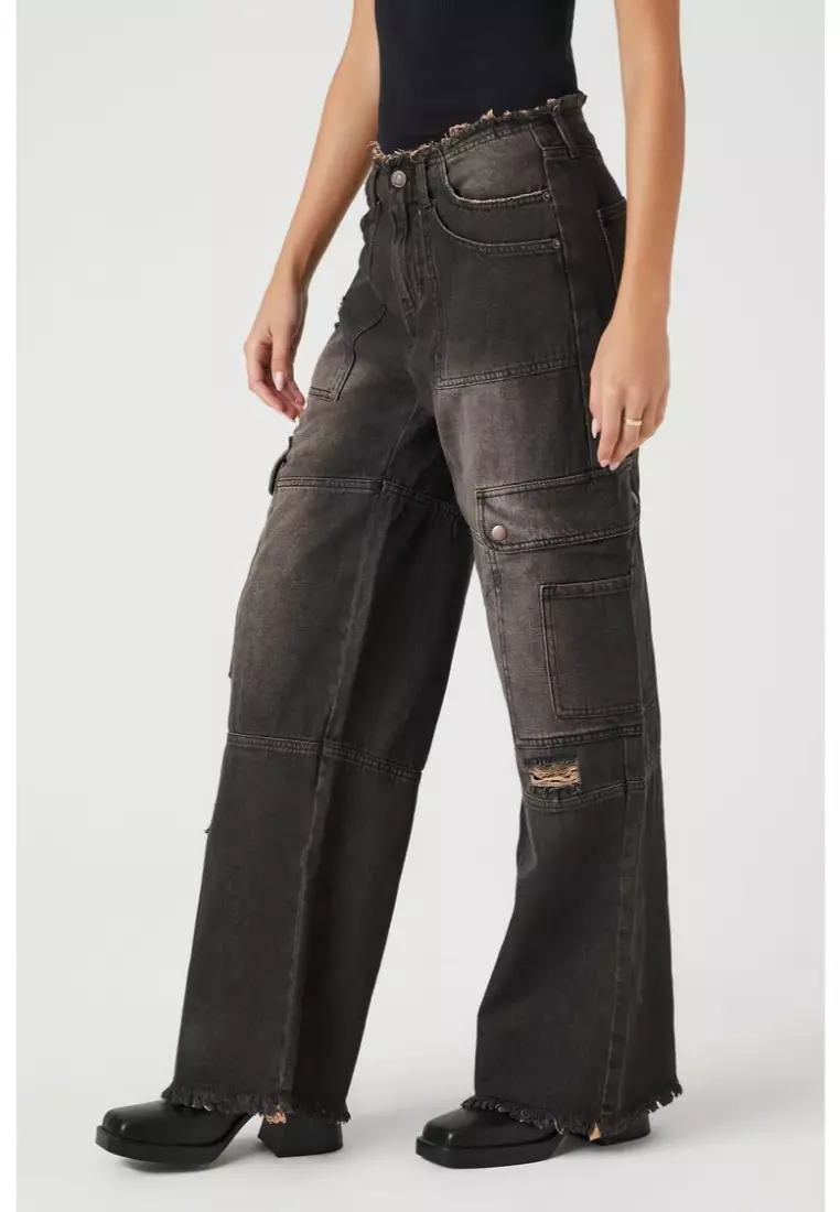 Distressed cargo joggers cheap forever 21