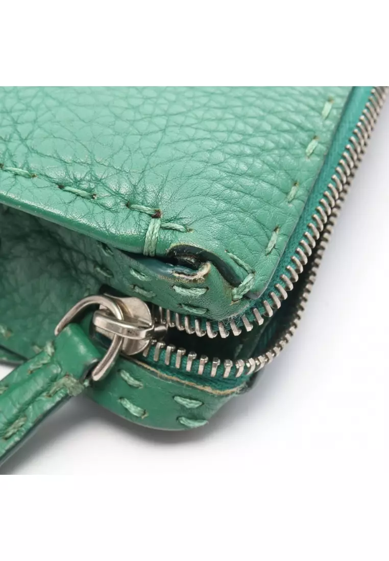 Pre-Loved Fendi Selleria Business bag Briefcase leather green