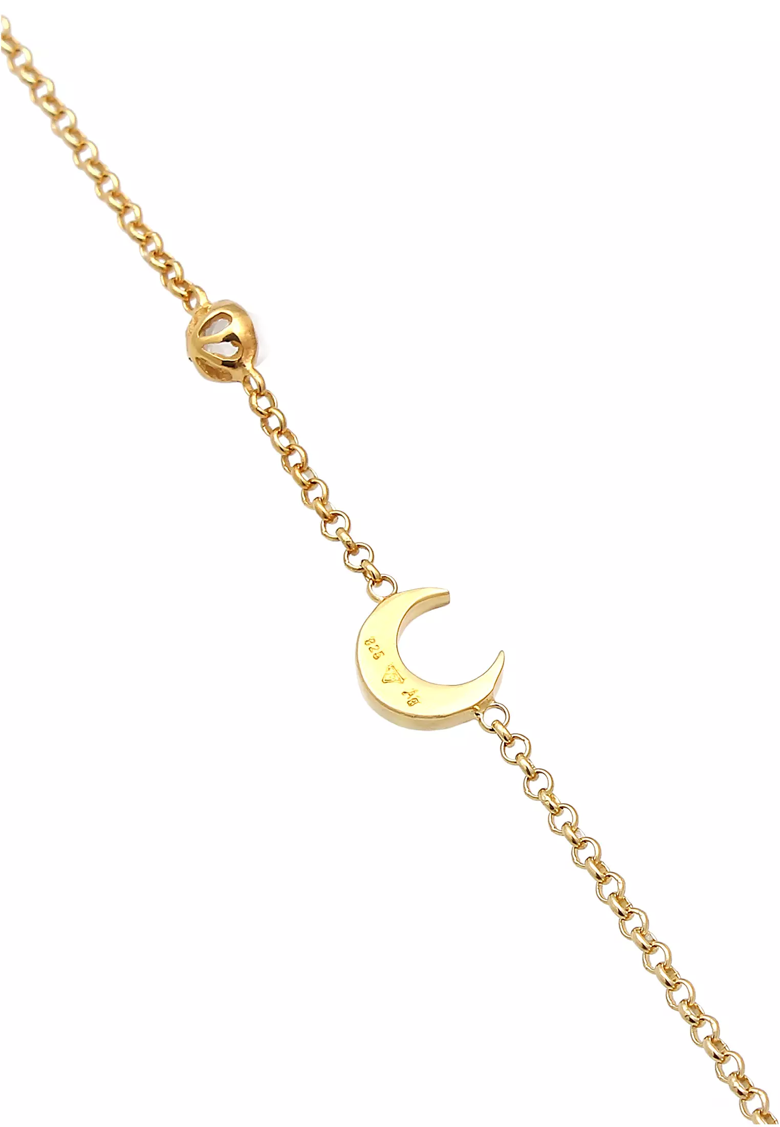 Anklet Half Moon Astro Moonstone Gold Plated