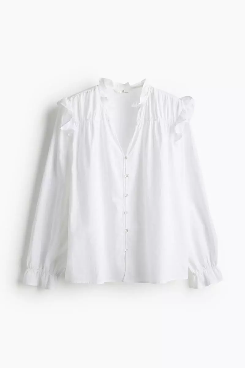 Linen-blend blouse