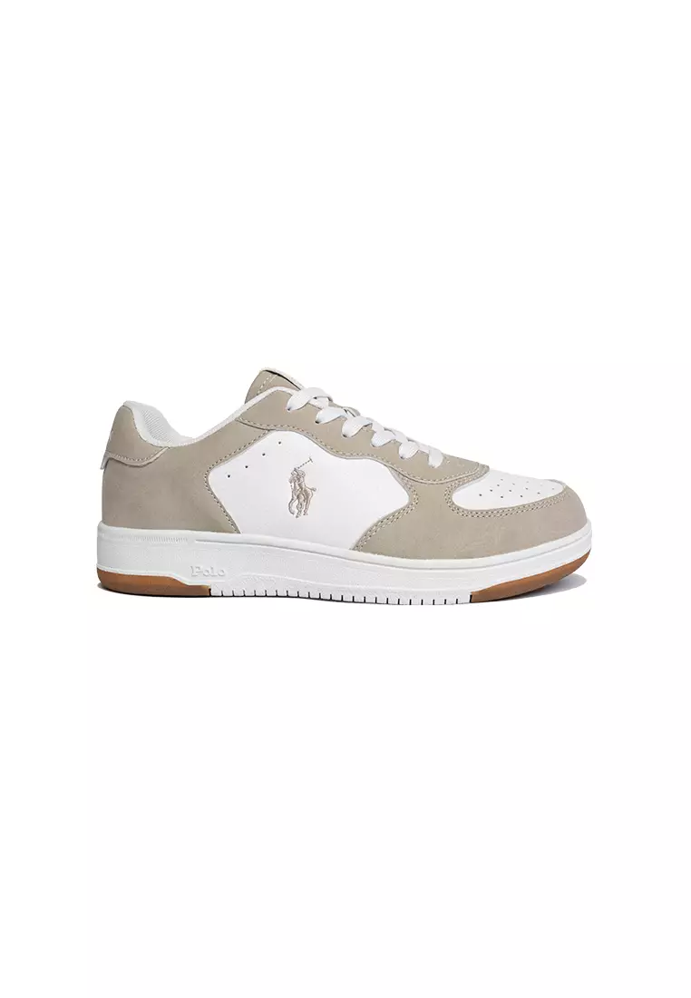 Discount on Polo Ralph Lauren  shoes - SKU: Masters Court Sneaker - White/Khaki (243710)