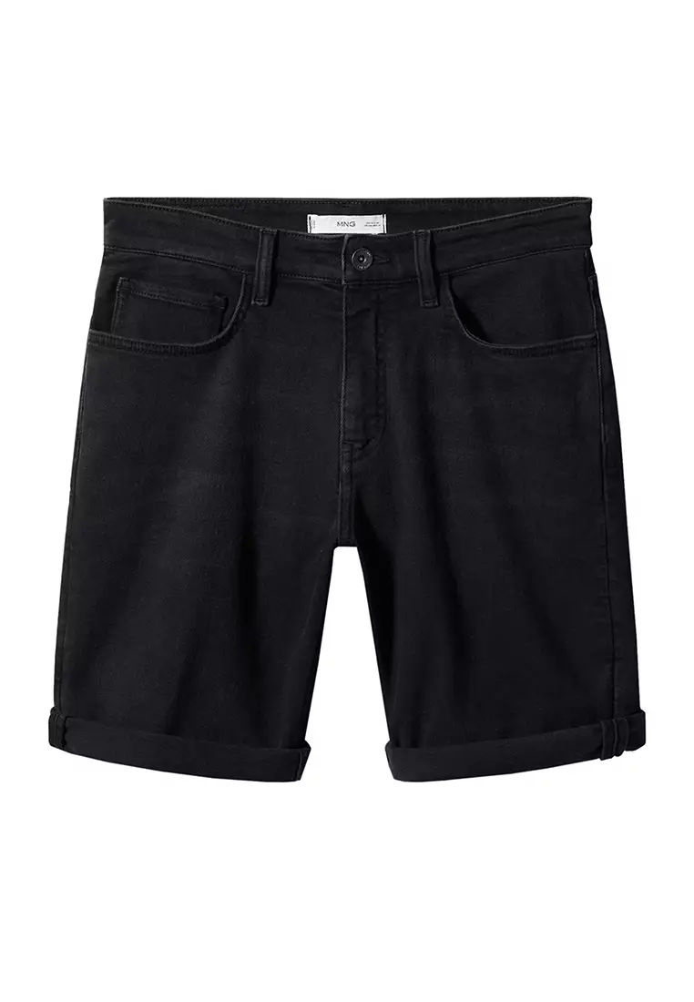 Mens denim black clearance shorts
