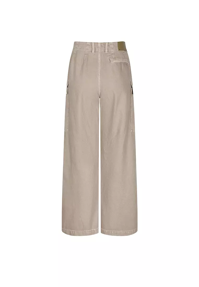 工装卷边牛仔超长裤