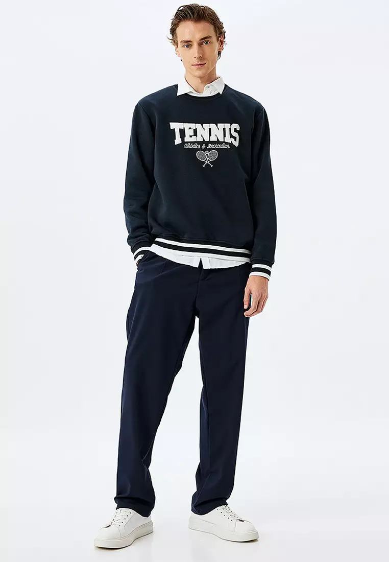 Crew Neck Embroidered Sweatshirt