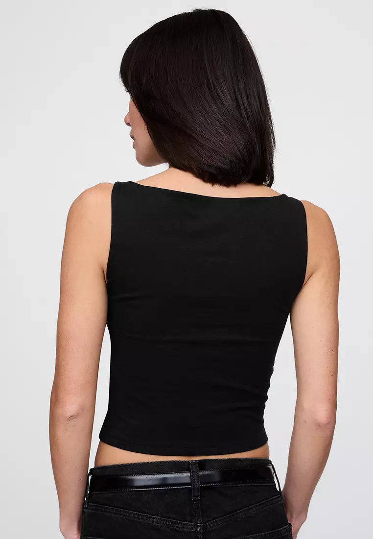 Close Knit Cropped Shell Tank Top