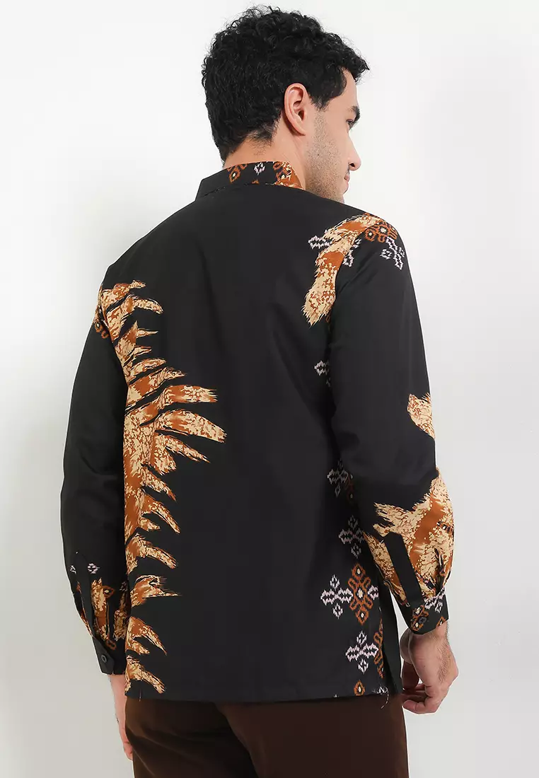 Songket Kemeja Batik Exclusive Premium Pria Casual Modern Lengan Panjang