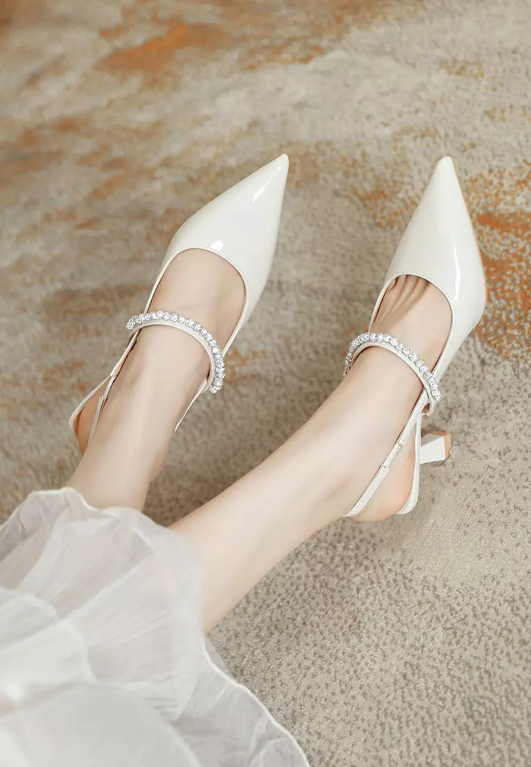 5.5CM Rhinestone Strap Slingback Heel TE7246-3