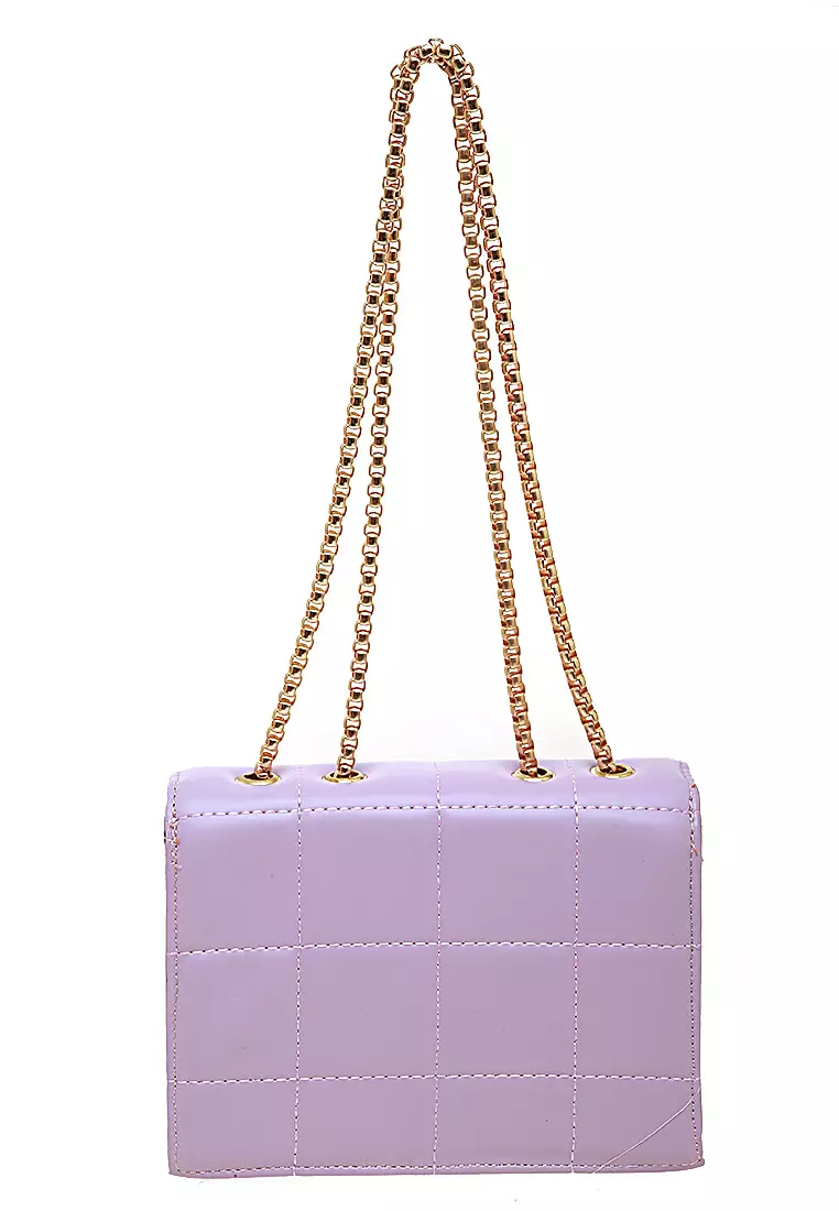 Vika Tas Selempang Premium Tali Panjang Design Elegant Woman Bag - Purple