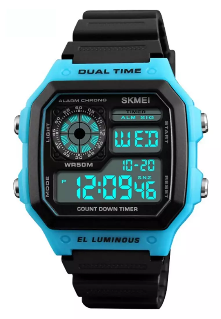 Jam Tangan Casual Digital Pria Stopwatch Waterproof Many Function Strap Tali Material Silicone JK91 ORIGINAL